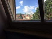 The view from my loft office space included Prague castle and more.